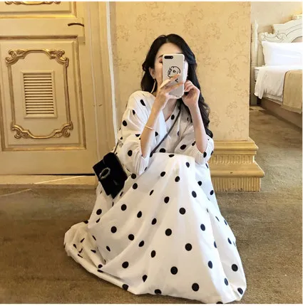 

5xl 4xl Plus sizes Dress V neck Black dot White dress bandage bodycon dress summer beach wear dress party club wear
