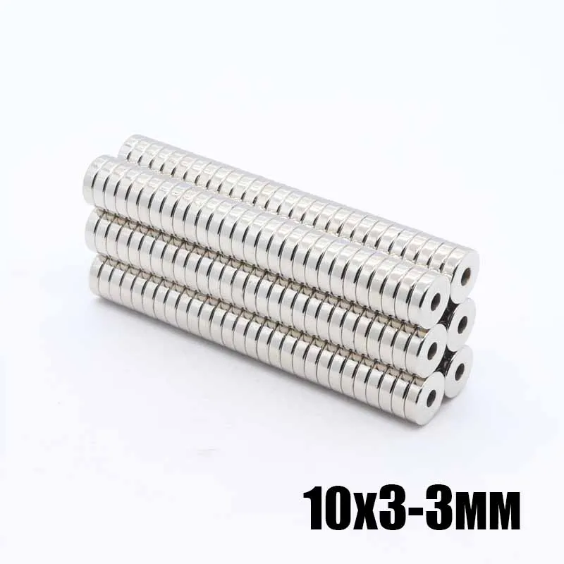 50pcs10x3-3 мм, неодимовый магнит 10x3-3 мм редкоземельный маленький сильный Круглый постоянный холодильник Электромагнит