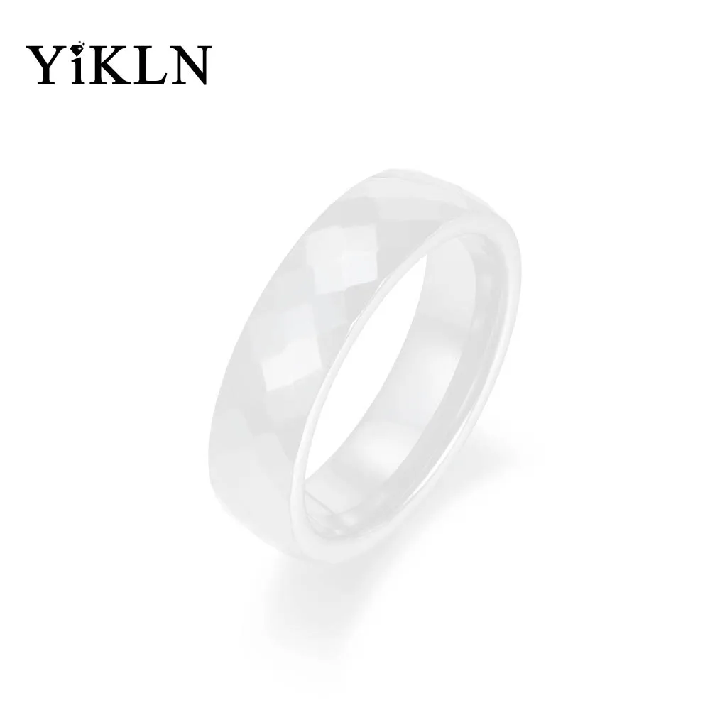 YiKLN модные черные/белые резные керамические кольца ювелирные изделия