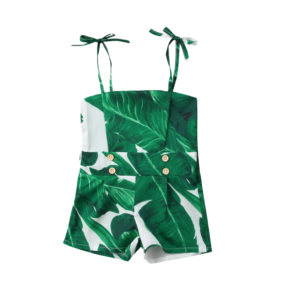 

2018 Emmababy Newborn Baby Girl Clothes Green Leaf Pattern Off Shoulder Romper Jumpsuit Outfit Summer