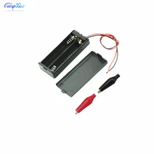 50Pcs 2xAAA Battery Case Holder Socket Wire Junction Boxes With Wires, Switch&Cover, Black+Red Crocodile Alligator Clip