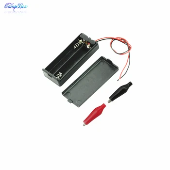 

50Pcs 2xAAA Battery Case Holder Socket Wire Junction Boxes With Wires, Switch&Cover, Black+Red Crocodile Alligator Clip