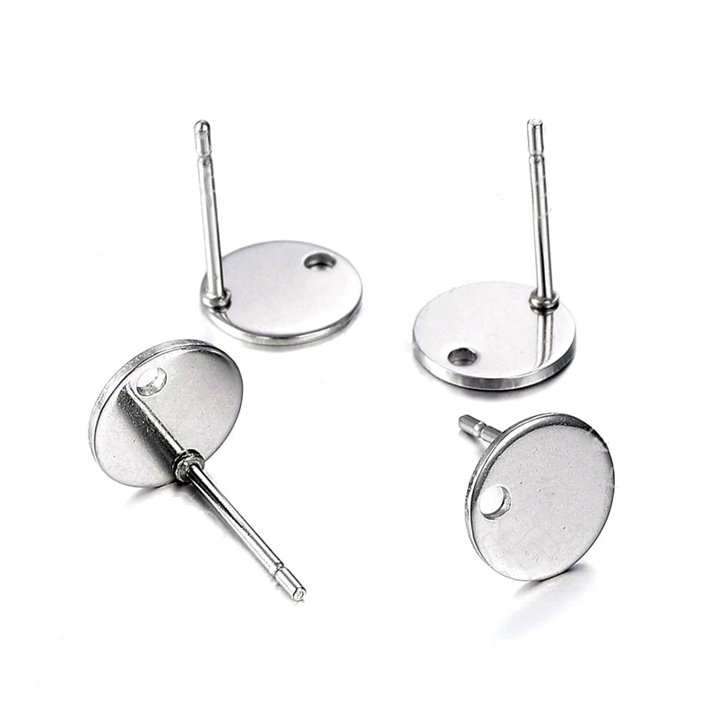 

Semitree 50Pcs/Lot 8/10/12mm Stainless Steel Earring Pendant Charms Silver Tone for DIY Earring Findings Jewelry Making Material