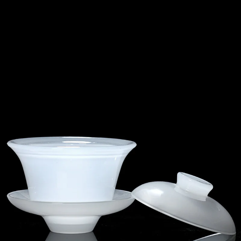 130 мл бутик белый нефрит фарфор китайский забота о здоровье чайный набор кунг-фу Gaiwan керамика супница чайная чашка мастер чайная чашка с крышкой чаша