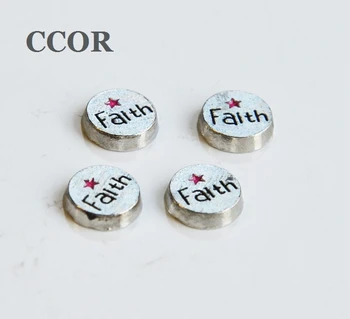 

CCOR NEW "FAITH"Red Star floating locket charms, Fit floating charm lockets,20PCS
