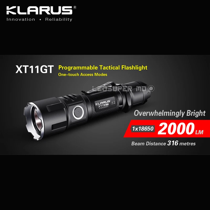 Горячая Новинка! KLARUS XT11GT 2000 люмен CREE XHP35 HD E4 светодиодный программируемый