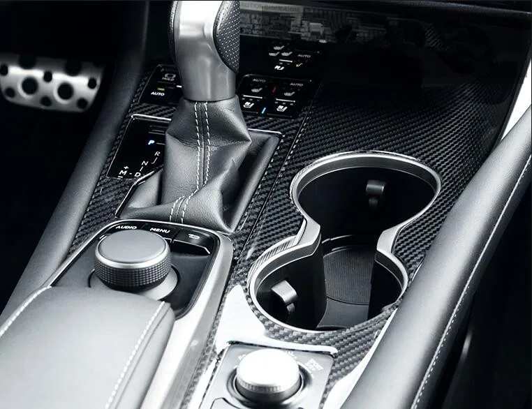 

RX450h RX200T Carbon Fiber Water Cup Panel Cover Trim Console Armrest Gearshift Box For Lexus RX 200t 450h 2016