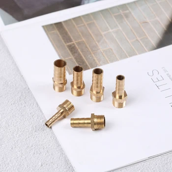 

Brass Hose Fitting 4/6/8/10/12mm Barb Tail 1/4 Male Thread to Hose Barb Brass Straight Coupling Fitting Joint Coupler Adapter