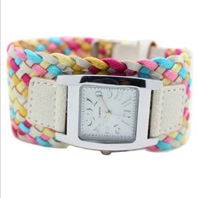 Shsby богемные разноцветные тканые женские часы кварцевые часы женские нарядные Часы Дамские модные Подарочные Наручные часы - Цвет: Белый