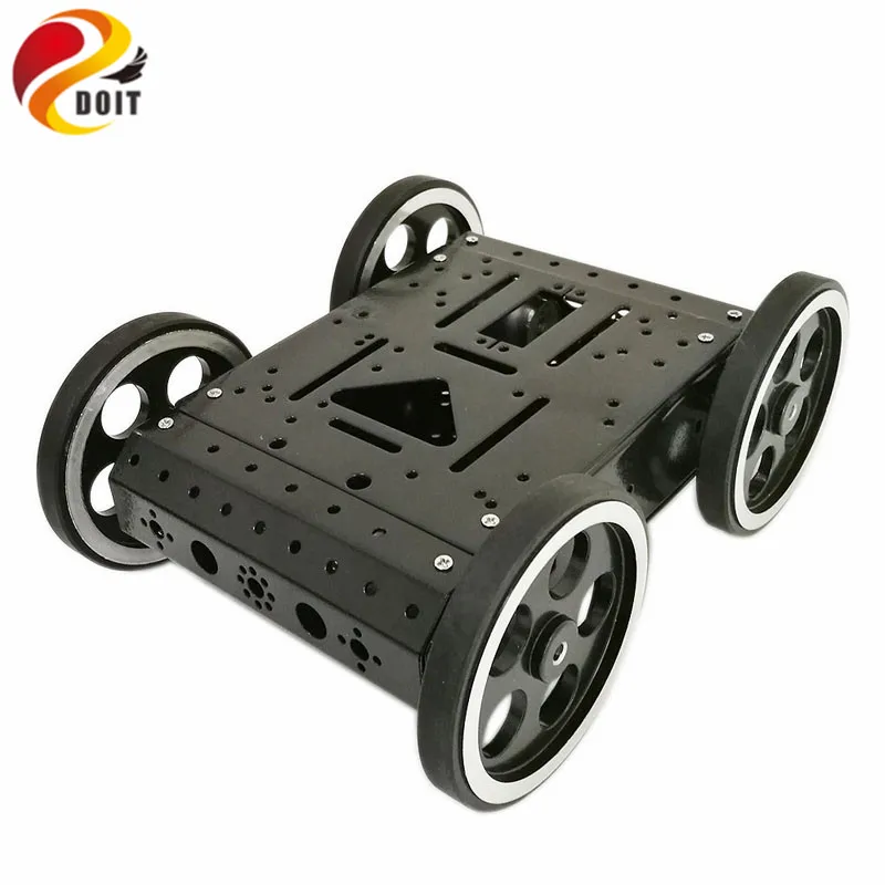 

DOIT C3 4WD Smart Robot Car withAluminum alloy, 4pcs DC 12V Motor, 95mm Steel Wheel, High Loading Capacity DIY RC Toy