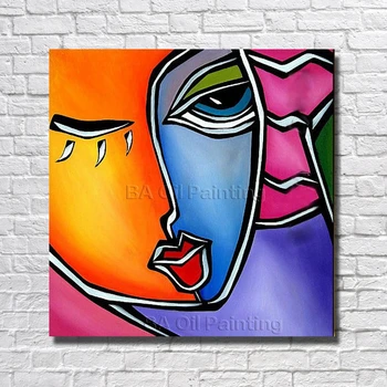 

Free shipping abstract handpainted oil painting Art Wall picture on Canvas cartoon girl for children room home decor no frame