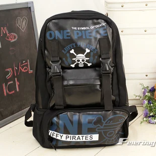 

Anime One Piece Cosplay Monkey D Luffy Cos New personality bag canvas backpack male and female student child birthday gift