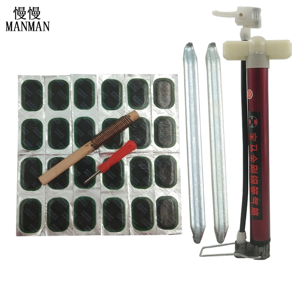 

Bicycle Motorcycle Tire Repair Tools Set Tire repair crowbar Tyre pump Valve core wrench Tire patch Combination Tool
