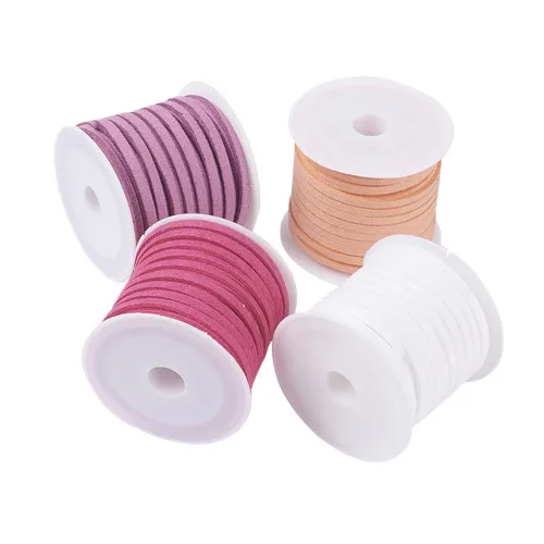 Смешанные цвета искусственная замша шнур искусственная замша кружева ювелирных изделий для DIY, 3x1,5 мм; около 5 м/рулон, 4 рулона/комплект - Цвет: 17