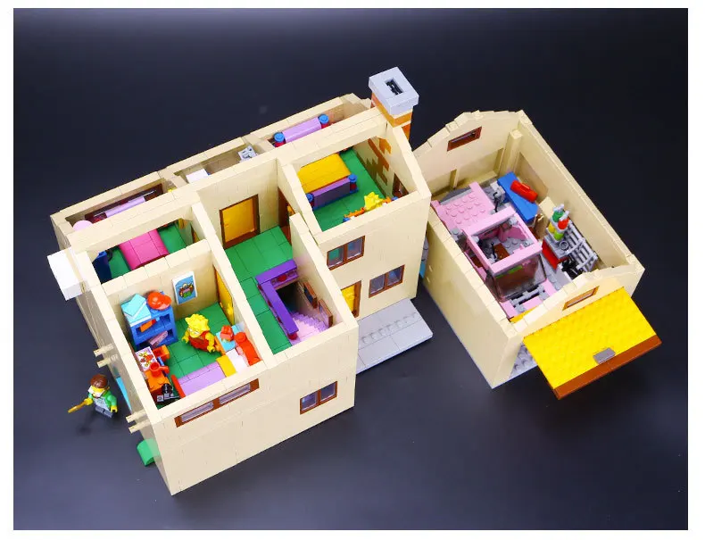 Bloco de Construção Compatível com Lepining Brinquedos para Crianças Filme Brinquedos Simpsons Casa 2575 Pçs Tijolo 71006 Presente Aniversário Dhl 16005 8 pçs bloco de construção tijolo compatível com