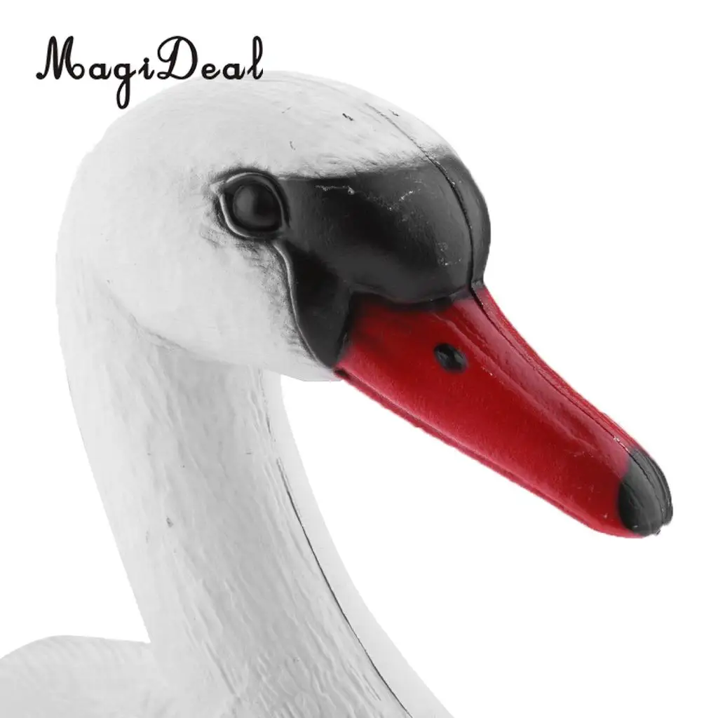 MagiDeal 2 Pieces Plastic Floating Swan Decoy for Hunting &Fishing Garden Scarecrow