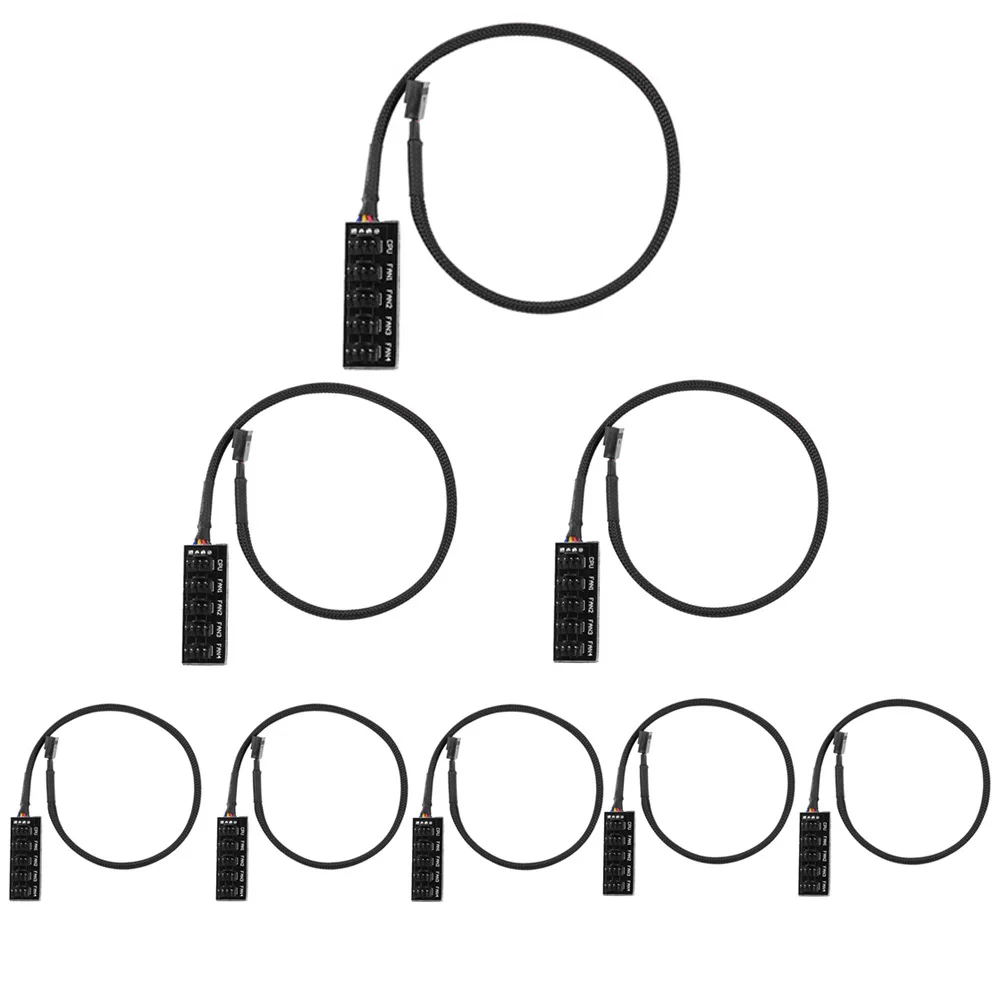 

1pc/2pcs Host Case PC Cooler Fan Power Cable 1 Female to 5 Male 4Pin Socket Fan Hub Splitter Cable for 3Pin&4Pin PWM Cooling Fan