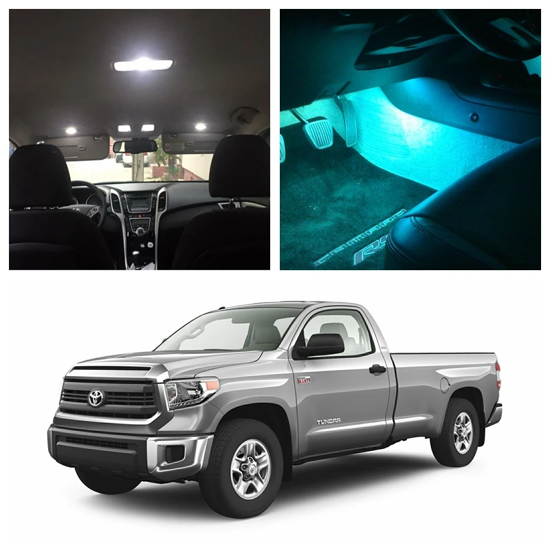10Pcs Ice Blue Bulbs White LED Lights Interior Package Kit For Toyota