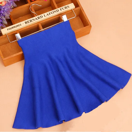 Весенне-летняя женская Юбка трикотажная эластичная мини-юбка с высокой талией Плюс Размер клеш в складку короткие юбки женская пачка saia для женщин - Цвет: Синий