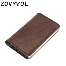 ZOVYVOL, Rfid кошелек, мужская сумка для денег, мини кошелек, мужской алюминиевый черный тонкий магический бумажник для кредитных карт, маленький умный кошелек, тонкий кошелек