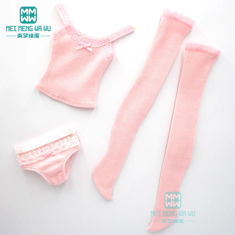 BJD accessories doll clothes for 1/3 BJD DD doll fashion pink fashion underwear three-piece shirt shorts etc fashion solid color low waist underwear shorts soft pink panties for pregnant women plus size maternity briefs clothing