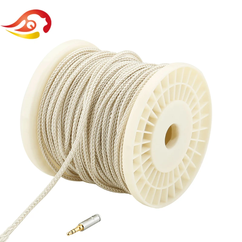 QYFANG 1 2m 8 Core Earphone Upgrade Cable Detachable Cord Headphone Soft Flexible Silver Plated Copper Wire 8 Drives Audio Line