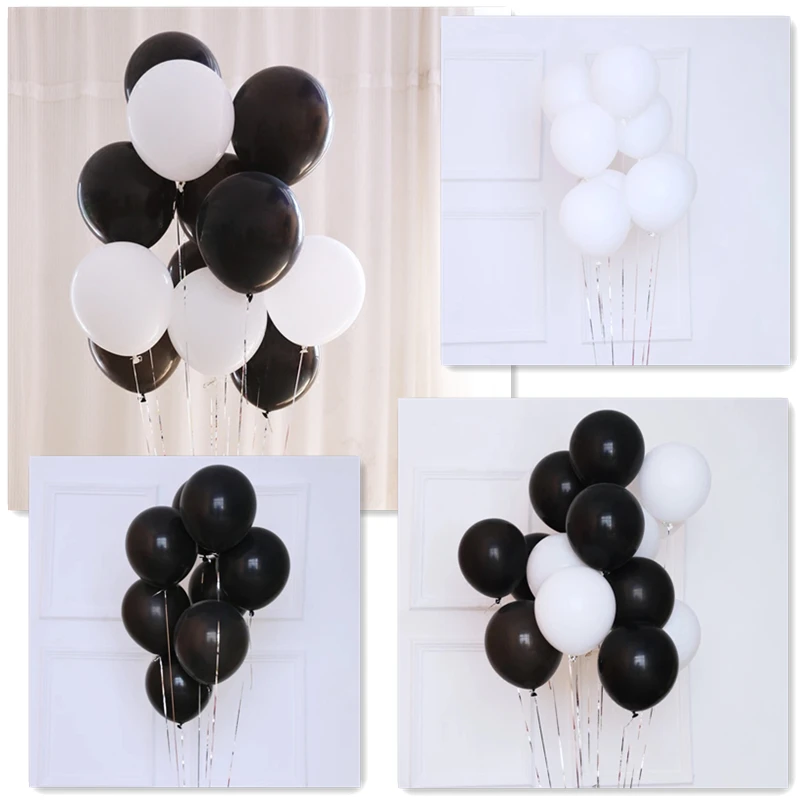 50 pcs 2 2g hitam putih  lateks balon  helium perlengkapan 