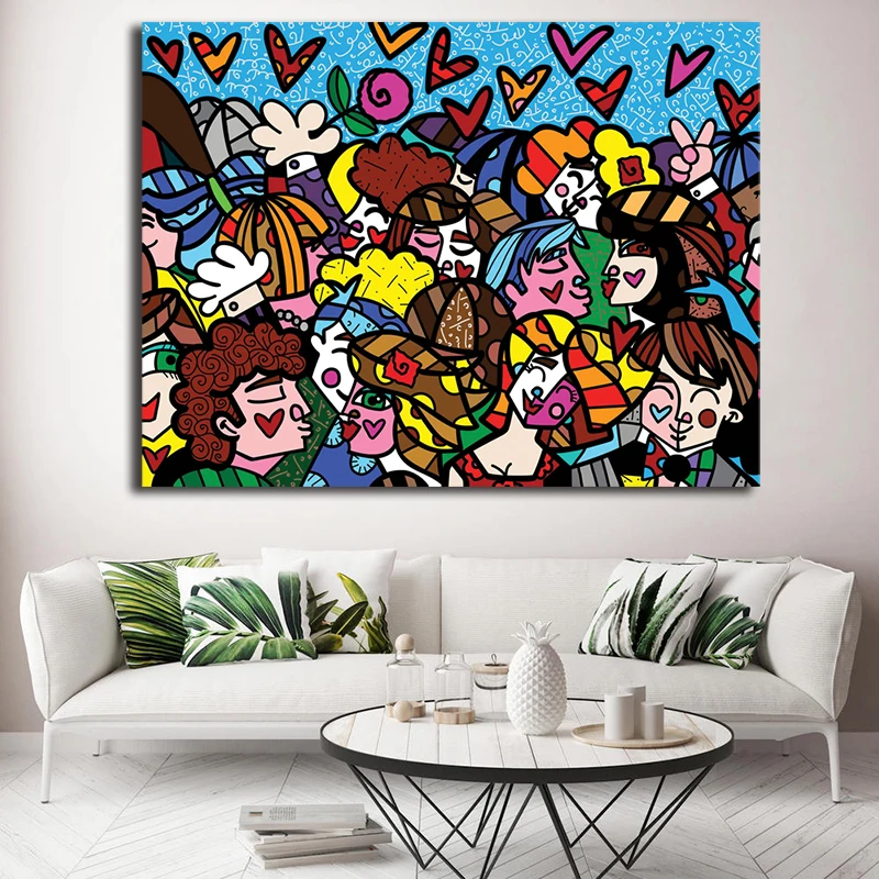 

Green Eyes Miami Beach Canvas Abstract Oil Paintings People Oil Print Poster Wall Art HD Picture For Living Room Home Decor