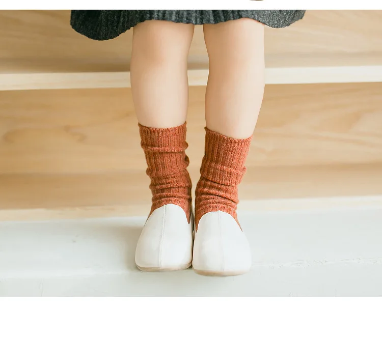 Детские носки без пятки, носки, женские носки, Осень-зима, новая Двойная игла, шерсть, для девочек