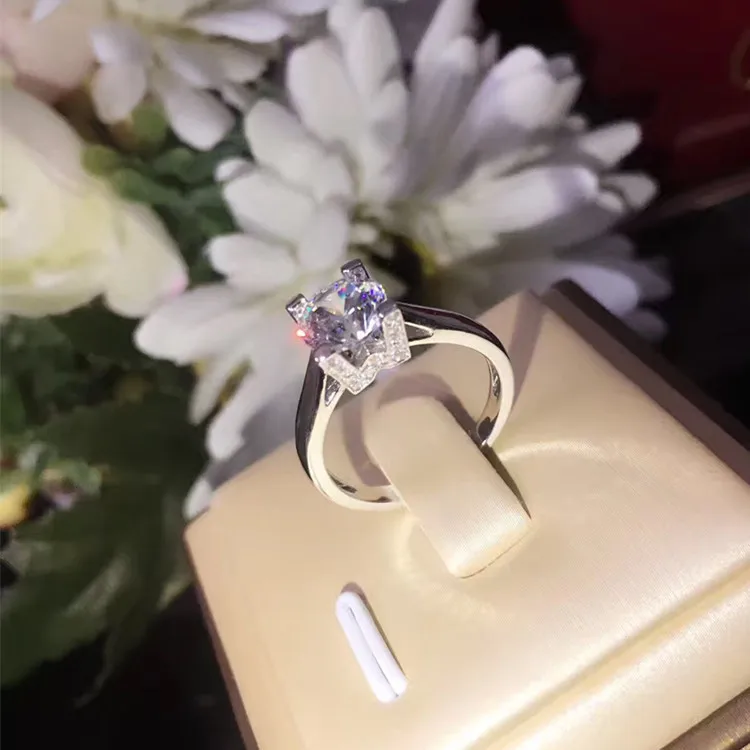 Милое Женское Обручальное кольцо с кристаллами и цирконием, 925 серебро, кольцо на палец с большим камнем, винтажные Свадебные Кольца для женщин, модное ювелирное изделие