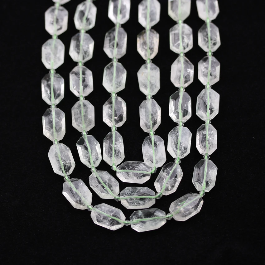 Raw Nature Light Green Quartz Beads Bracelet Making,Drilled Faceted