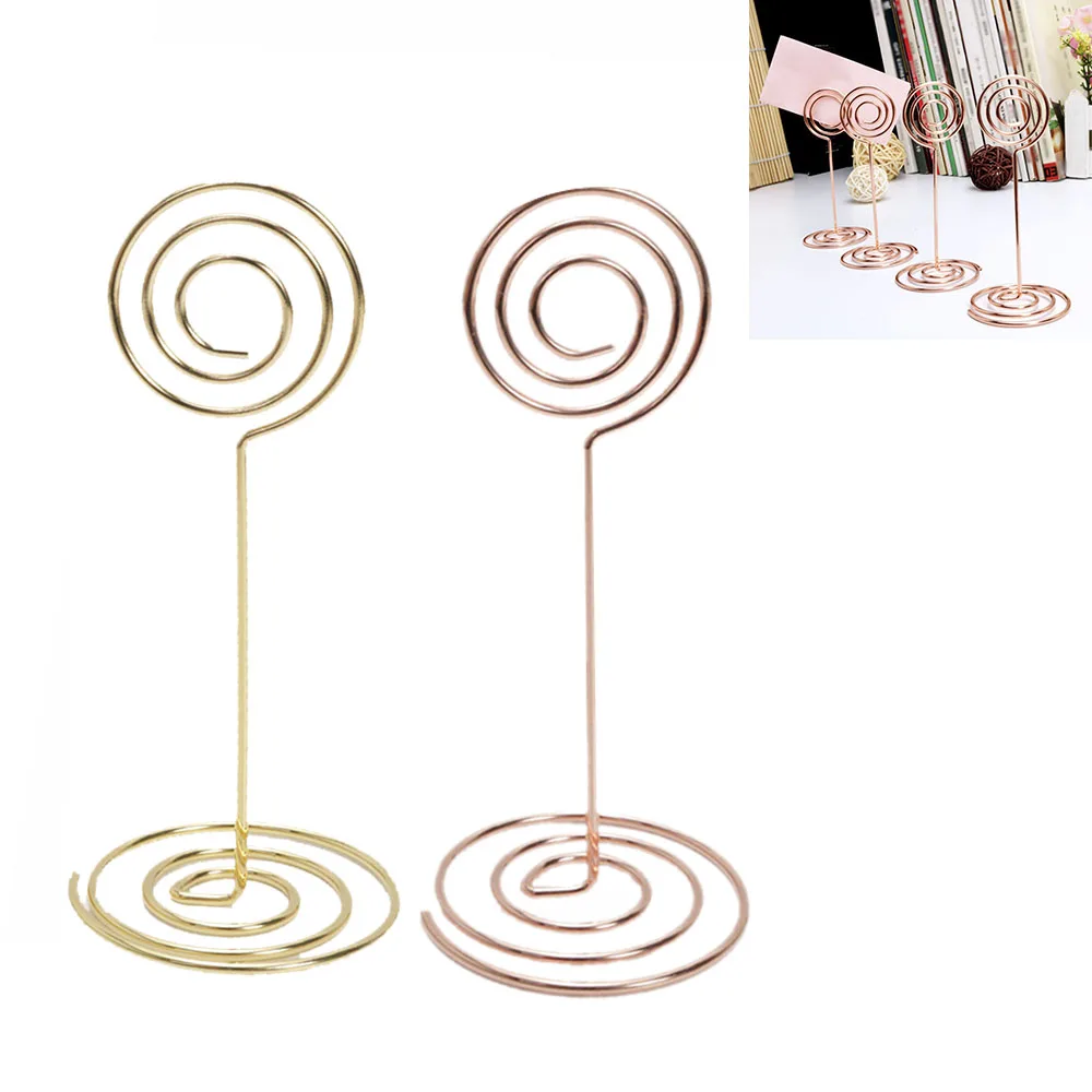 

New 12pcs/set Place Cards Holder Table Birthday Wedding Party Home Office Decoration Heart Circle Clips Supplies Gold Rose Gold