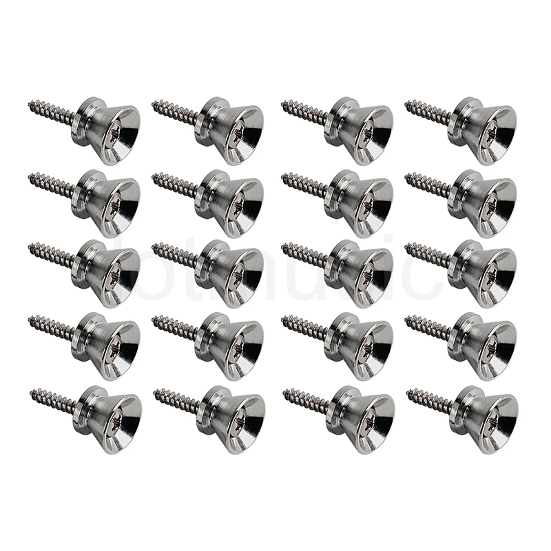 

20Pcs Chrome Strap End Pin for Electric Guitar Replacement