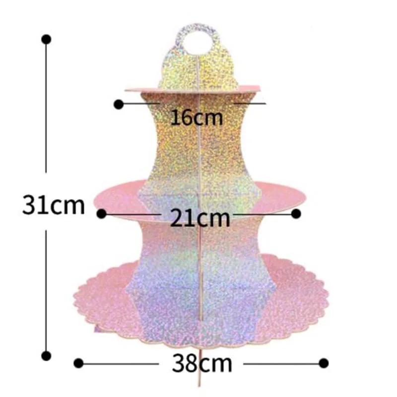 Новое поступление, подставка для торта, 3 уровня, подставка для кекса, картон, твердые подставки для торта, сделай сам, стенд для кекса, стенд для детского дня рождения - Цвет: Насыщенный сапфировый