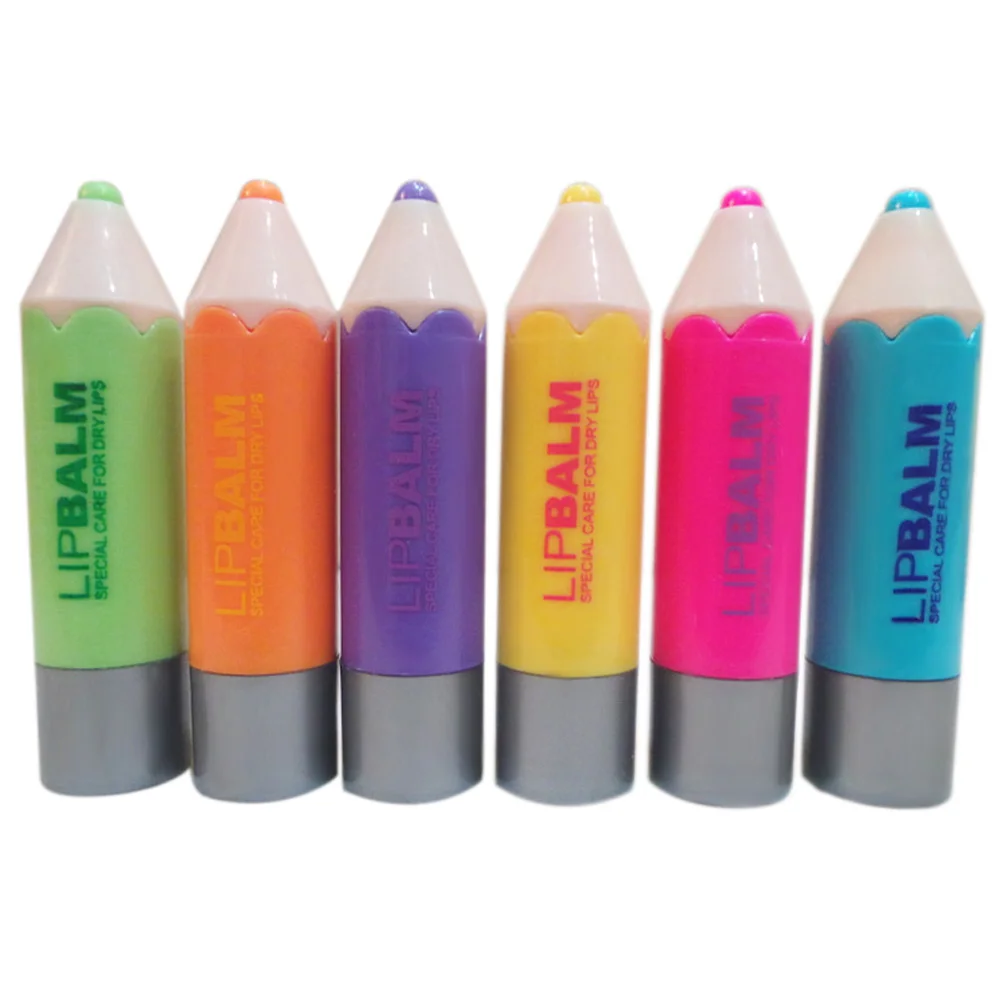 Professional Lip Balm Crayons Funny Pencil Shaped Moisturizer Lip Stick