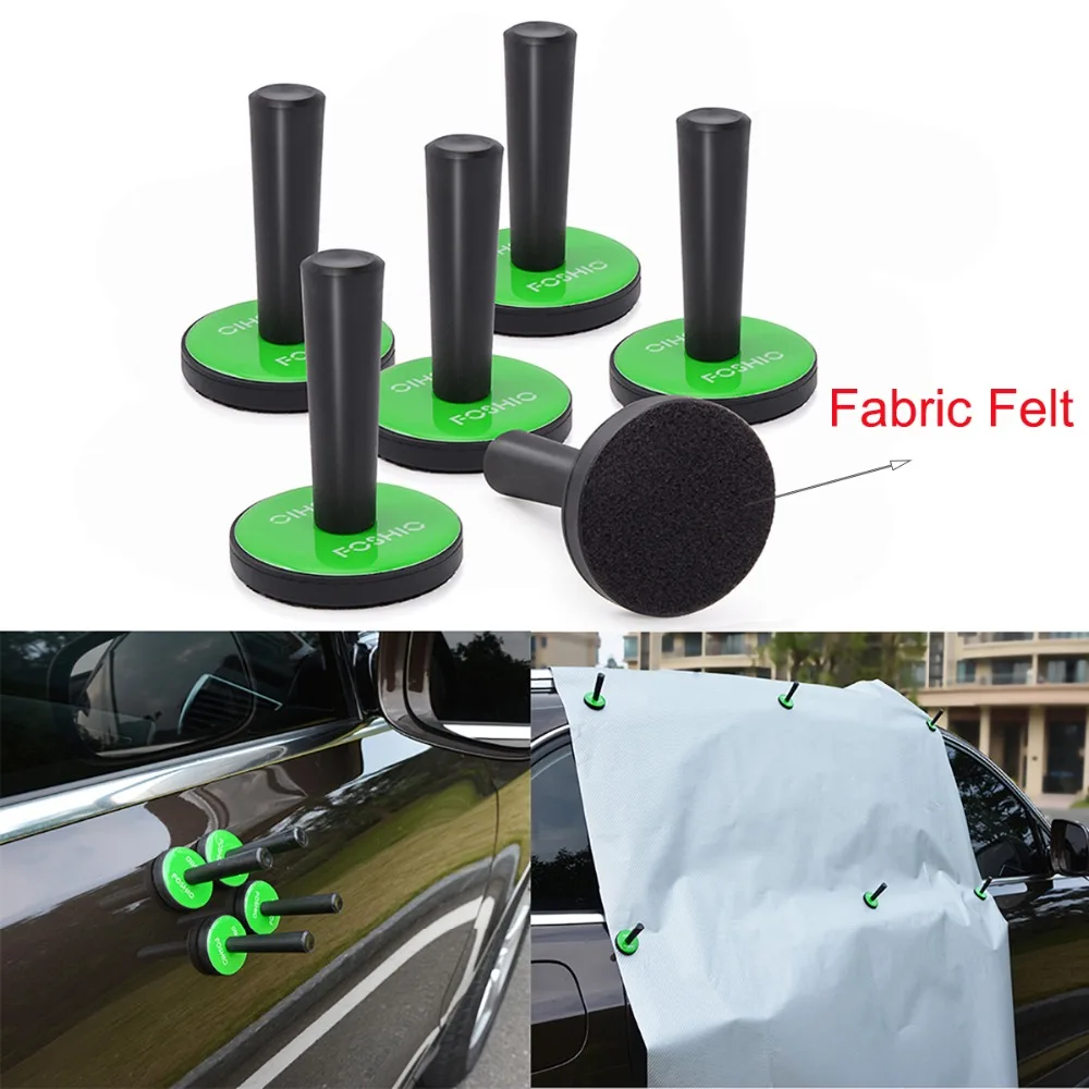 

FOSHIO 6PCS Car Vinyl Wrap Felt Magnetic Holder Strong Gripper Carbon Film Wrapping Magnet Holder Fixer Car Sticker Styling Tool