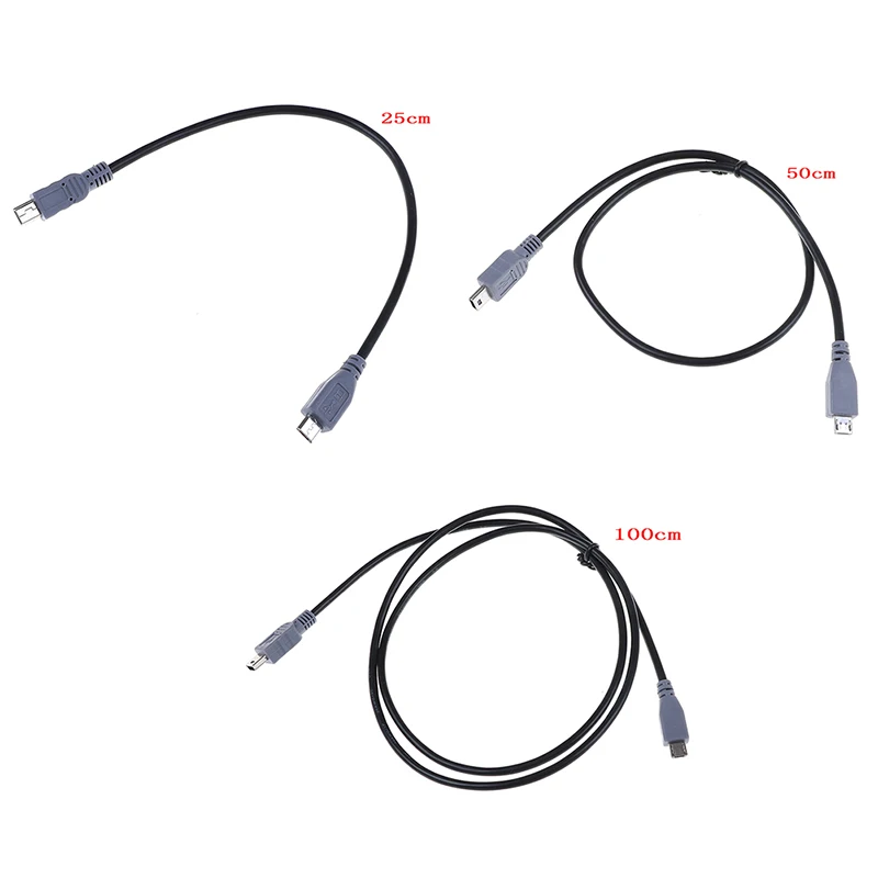 1 шт. 25/50/100 см мини Тип usb B кабель-переходник «папа»-Micro B Мужской 5 Pin преобразователь OTG адаптер свинцовый кабель для передачи данных