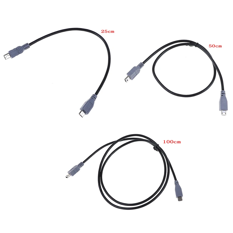 1 шт. 25/50/100 см Mini USB Тип B штекер к Micro 5 контактный конвертер OTG адаптер кабель