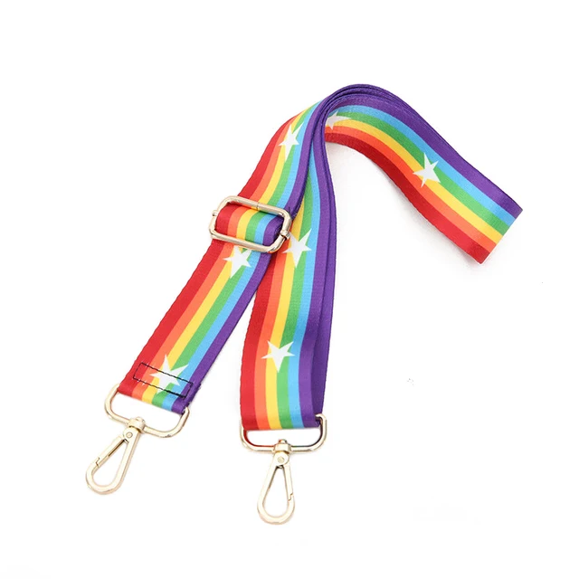 New handbags strap rainbow design national canvas bag straps new trendy