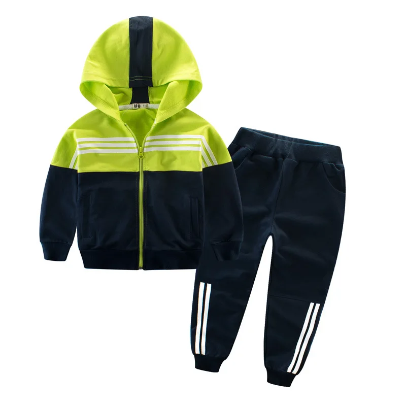 Roupas de Esportes Terno para Meninos e Meninas com Capuz Crianças Outwears Manga Longa Meninos Conjunto Casual Treino