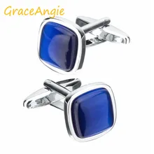 GraceAngie French Luxury Romantic Style Wedding Dark Blue Symbol Sea Cufflinks Jewelry Accessories Square Shape For Wedding