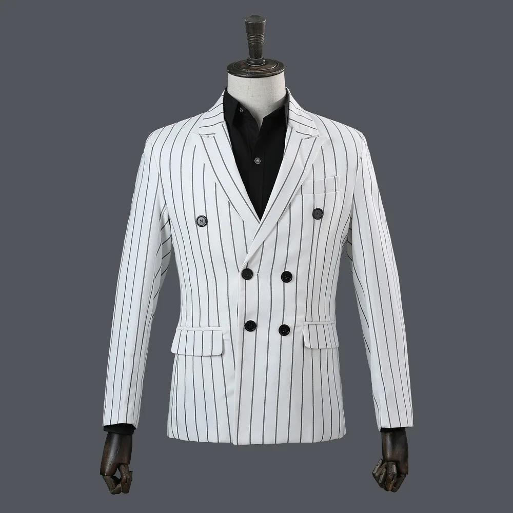 black stripe suit