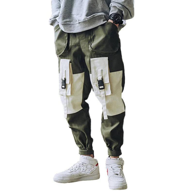 

Idopy Men`s Punk Gothic Street Style Cargo Pants Jeans Multi-pockets Cuffed Loose Fit Biker Trousers For Hipster Joggers