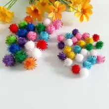 200-150 шт/партия 10/15 мм блестки помпон плюш смешанный цвет креативный детский материал ручной работы Блестящий пенопластовый шар DIY ремесло принадлежности