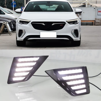

Car flashing 2PCS Flowing Turn Yellow Signal Function 12V Car DRL Lamp LED Daytime Running Light For Opel Insignia GS 2017 2018