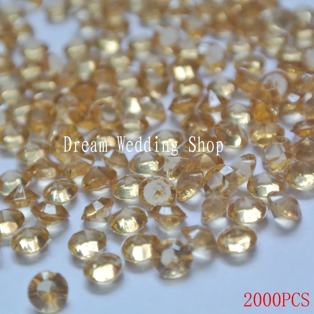 Wholesale 2000pcs/lot Champagne Acrylic Crystal Diamond Confetti Wedding Decoration High