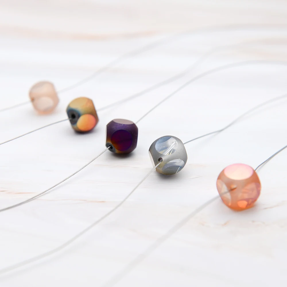 Elegant Crystal Fishing Line Chain Necklace Natural Stone Pendant