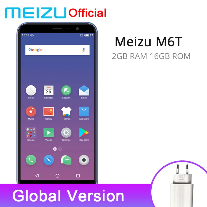 

Official Meizu M6T 2GB RAM 16GB ROM Global Version Mobile Phone Octa Core 5.7'' 1440x720P Dual Rear Camera Fingerprint Sensor