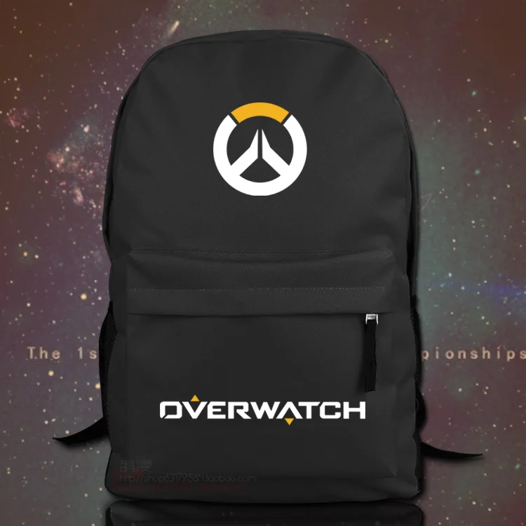 For Overwatch Unisex font b Backpack b font Nylon font b Casual b font Zipper Laptop