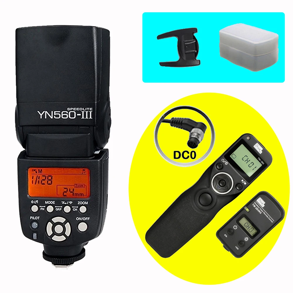 YONGNUO YN560 III YN560III Wireless Flash Speedlite & PIXEL TW 283 DC0 Timer Remote Control For